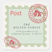 Sticker Carré Adresse de retour pour les vacances de messagerie (Devant)