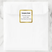 Sticker Carré Adresse élégante Noir et Or (Sac)