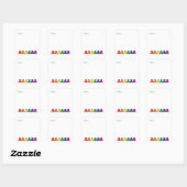 Sticker Carré Adresse Rainbow Teddies (Feuille)
