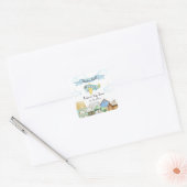 Sticker Carré Adventure Awaits Aviator Airplane Baby Shower (Enveloppe)