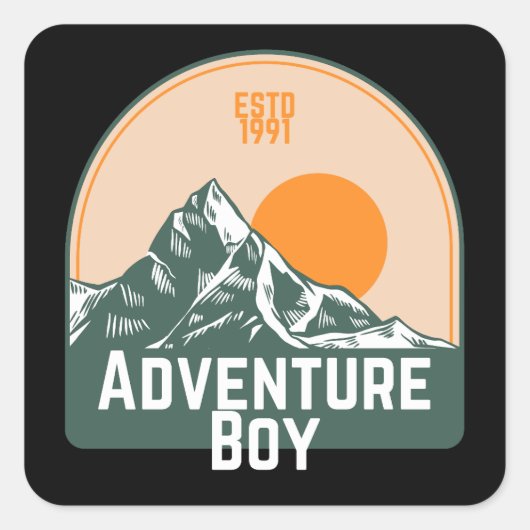 Sticker Carré Adventure Boy (Devant)