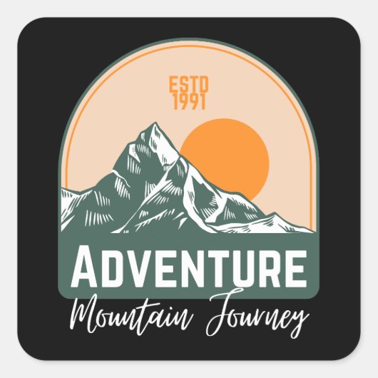 Sticker Carré Adventure Mountain Journey (Devant)