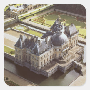 Sticker Carré Aerial view of the Chateau, designed for Nicholas
