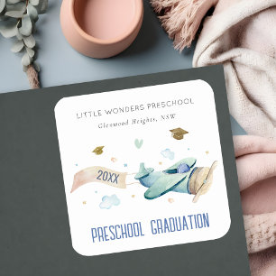 Sticker Carré Aéronefs pour enfants mignons Stars du ciel