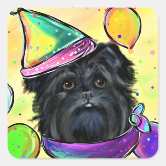 Sticker Carré Affenpinscher (Devant)
