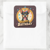 Sticker Carré Affenpinscher Chien coloré (Sac)