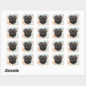 Sticker Carré Affenpinscher Monkey Dog Affens Terrier (Feuille)