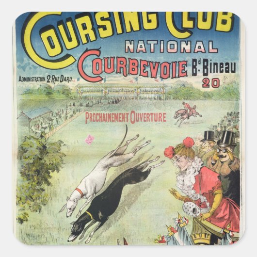 Sticker Carré Affiche annonçant l'ouverture du cours (Devant)