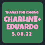 Sticker Carré Affiche de bienvenue Mariage rétro d'écriture manu<br><div class="desc">Affiche de bienvenue Mariage rétro de l'écriture manuscrite Pastel</div>