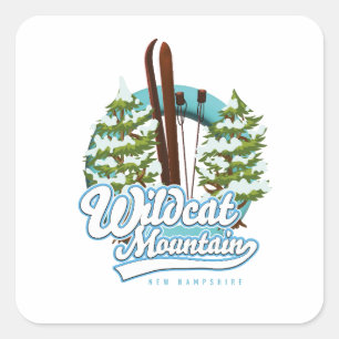 Sticker Carré Affiche de bouton de Wildcat Mountain New Hampshir