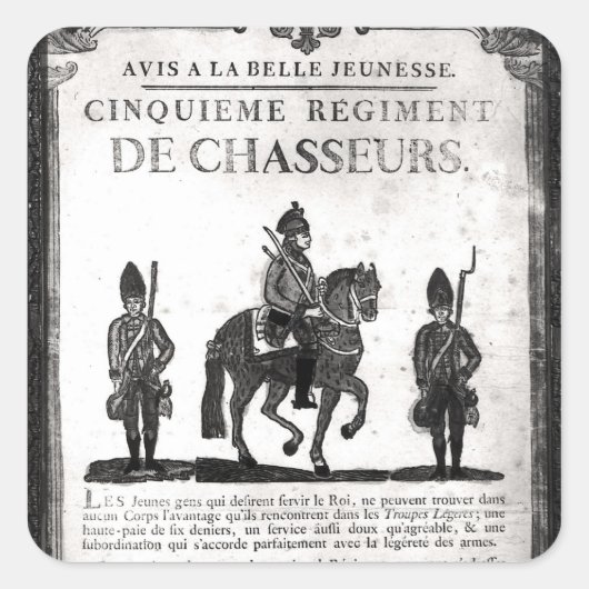 Sticker Carré Affiche de recrutement pour le cinquième régiment (Devant)