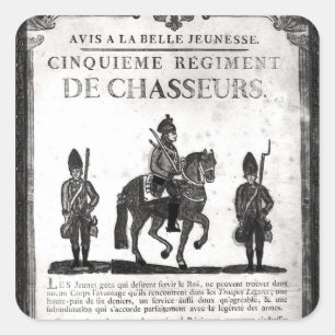 Sticker Carré Affiche de recrutement pour le cinquième régiment