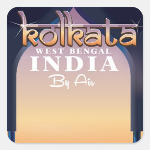 Sticker Carré Affiche de voyage à Bengaluru, Inde