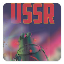 Affiche de voyage de dessin animé de la Russie sov