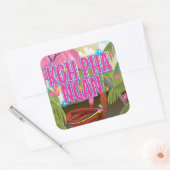 Sticker Carré Affiche de voyage de Koh Pha Ngan Thaïlande (Enveloppe)