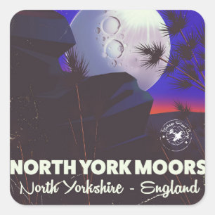Sticker Carré Affiche de voyage en Angleterre dans les North Yor