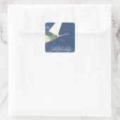 Sticker Carré Affiche de voyage Jet Away. (Sac)