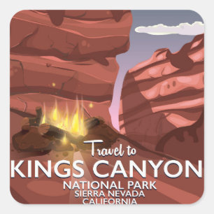 Sticker Carré Affiche de voyage Kings Canyon Sierra Nevada
