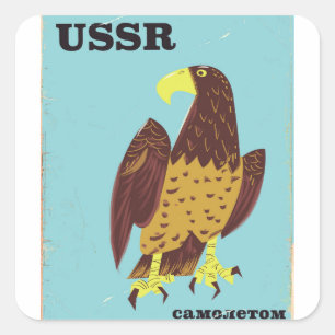 Sticker Carré Affiche de voyage vintage USSR Eagle