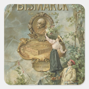 Sticker Carré Affiche publicitaire du Fahrrad Werke Bismarck
