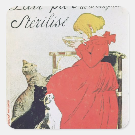 Sticker Carré Affiche publicitaire Lait pur stérilisé (Devant)