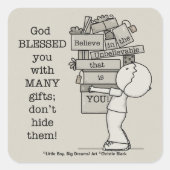 Sticker Carré Afficher vos cadeaux (Devant)