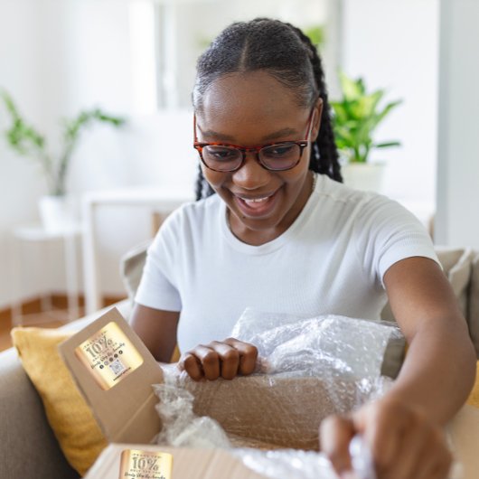 Sticker Carré Afficher votre appréciation avec 10% de réduction 