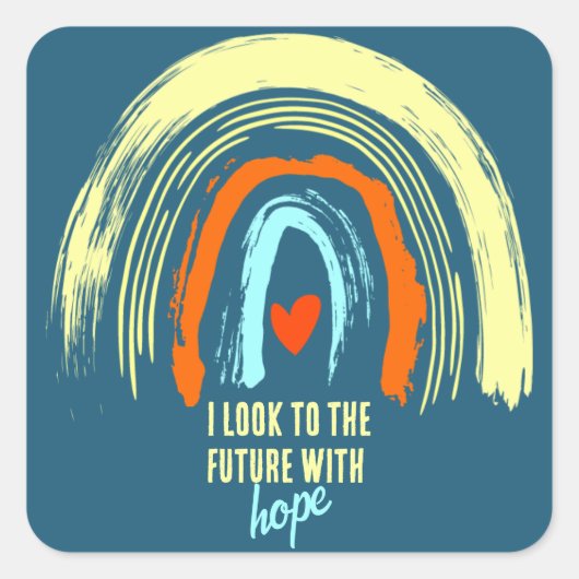 STICKER CARRÉ AFFIRMATION CITE RETRO BOHO RAINBOUR (Devant)