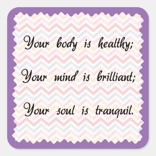 Sticker Carré Affirmation de l'âme du corps (Devant)