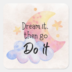 Sticker Carré Affirmation positive Encouragement de l'autocoll