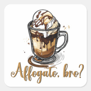 Sticker Carré Affogato, mon pote ?, Lover à la caféine