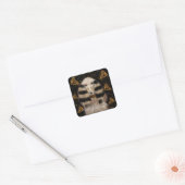 STICKER CARRÉ AFGHAN HOUND GOLD  (Enveloppe)