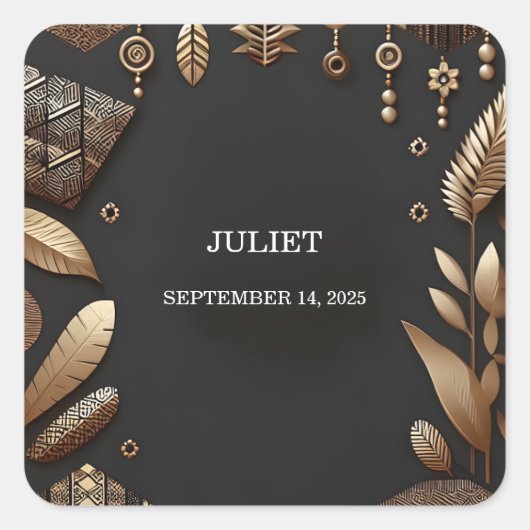 Sticker Carré Africaine Traditionnelle Mariage Nigeria Fête de F (Devant)