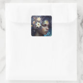 Sticker Carré African American Black Goddess Queen Imaginaire Ar (Sac)