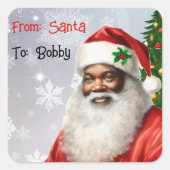 Sticker Carré African American from Père Noël Nom de l'enfant (Devant)