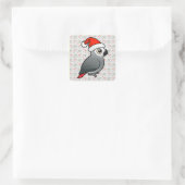 Sticker Carré African Grey Père Noël (Sac)
