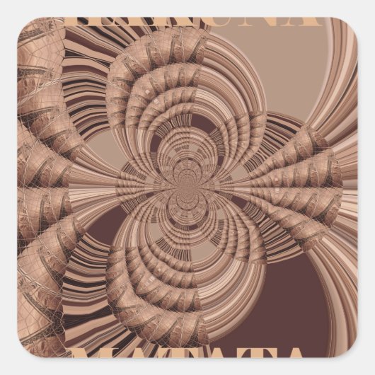 Sticker Carré African Hakuna Matata Fractal Art Print/Graphic (Devant)