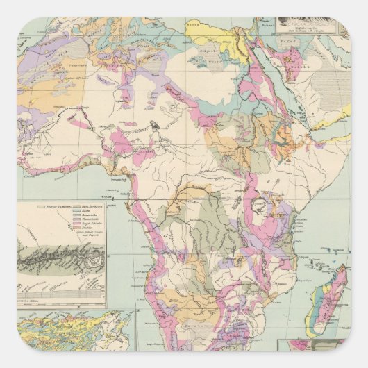Sticker Carré Afrika - Atlas Carte de l'Afrique (Devant)