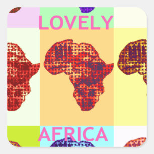 STICKER CARRÉ AFRIQUE ADORABLE