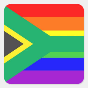 Sticker Carré afrique du sud gay fier rainbow flag pays