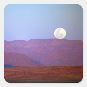 Sticker Carré Afrique, Namibie, Sossusvlei. Une pleine lune repo