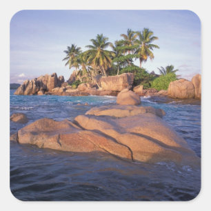 Sticker Carré Afrique, Océan Indien, Seychelles, Praslin