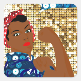 Sticker Carré afrique rosie le riveter