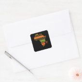 Sticker Carré Afrique Silhouette Black Afro Pride Africaine (Enveloppe)