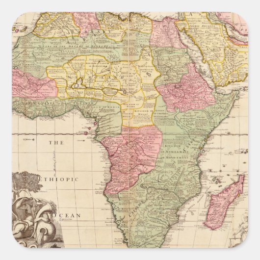 Sticker Carré Afrique vers 1725 (Devant)