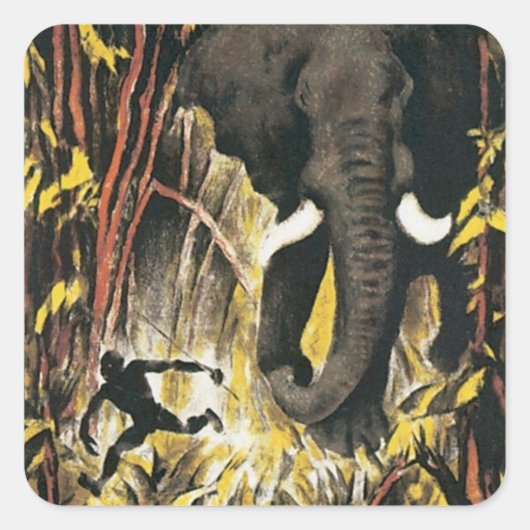 Sticker Carré Afrique vintage (Devant)