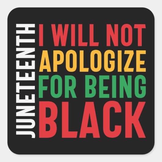 Sticker Carré Afro-Américain noir fierté Junten (Devant)