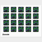 Sticker Carré Afro Diva Vert & Bleu (Feuille)