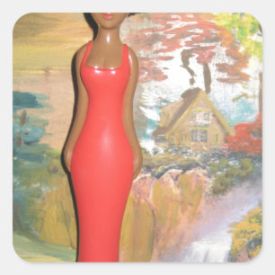 Sticker Carré Afro Glam : Une beauté intemporelle