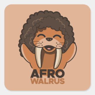 Sticker Carré Afro Walrus